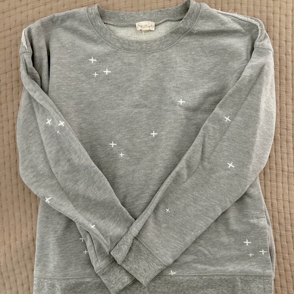Grey Hem & Thread Crew Neck Sweatshirt